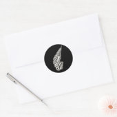 Sticker Rond Silver Narwhal Waves Celtic Style Art (Enveloppe)
