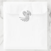 Sticker Rond Silver Phoenix Rising (Sac)