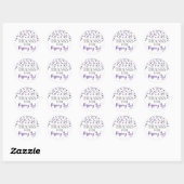 Sticker Rond Silver Purple Confetti Merci pour Popup By (Feuille)