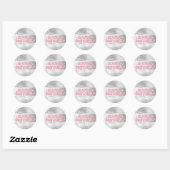 Sticker Rond Silver rose heureux anniversaire 3d souhaits fille (Feuille)