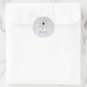Sticker Rond Silver Royal Blue flocons de neige douche nuptiale (Sac)