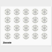 Sticker Rond Silver Snowflake Faux Parties scintillant Moderne  (Feuille)