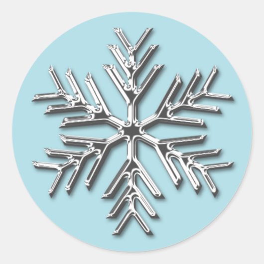Sticker Rond Silver Snowflake Fête Noël Enveloppe Noël (Devant)