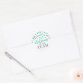 Sticker Rond Silver Turquoise Confetti Bienvenue dans l'équipe (Enveloppe)
