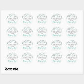 Sticker Rond Silver Turquoise Confetti Merci pour Popup By (Feuille)