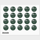 Sticker Rond Silver vert Snowflakes mariage favoritisme autocol (Feuille)