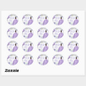 Sticker Rond Silver violet Quinceañera 15 Anos (Feuille)