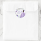 Sticker Rond Silver violet Quinceañera 15 Anos (Sac)
