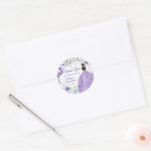 Sticker Rond Silver violet Quinceañera 15 Anos (Enveloppe)