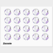 Sticker Rond Silver Violet Quinceañera Favoriser Merci Cadeau (Feuille)