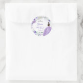 Sticker Rond Silver Violet Quinceañera Favoriser Merci Cadeau (Sac)