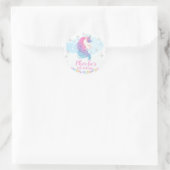 Sticker Rond Silver Winter Unicorne Anniversaire (Sac)