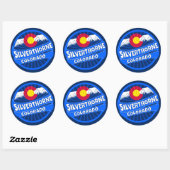 Sticker Rond Silverthorne Colorado collant d'éclatement de mont (Feuille)