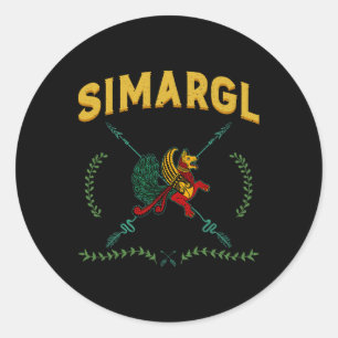 Sticker Rond Simargl Paganisme Chien Ancestralité Nordique Nati