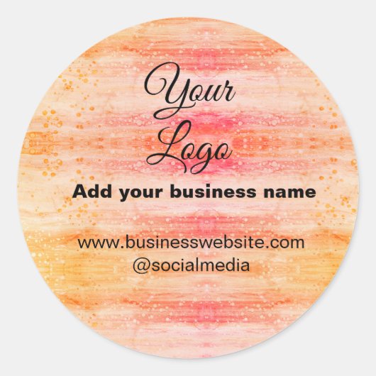 Sticker Rond simple adyour logo/design rose orange (Devant)