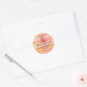 Sticker Rond simple adyour logo/design rose orange (Enveloppe)
