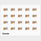 Sticker Rond Simple animal name details QR code add text photo (Feuille)