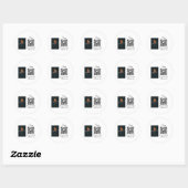 Sticker Rond Simple animal name details QR code add text photo  (Feuille)