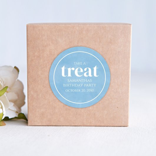 Sticker Rond Simple Anniversaire Treat Favoriser Moderne Océan 