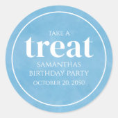 Sticker Rond Simple Anniversaire Treat Favoriser Moderne Océan  (Devant)