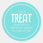 Sticker Rond Simple Anniversaire Treat Favoriser Whimsical Scri (Devant)