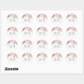 Sticker Rond Simple aquarelle Bourgogne Floral Mariage (Feuille)