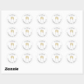 Sticker Rond Simple aquarelle Champagne Adresse de retour Migno (Feuille)
