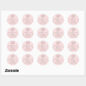 Sticker Rond Simple artisanal rose manuscrit Coeur affaires (Feuille)