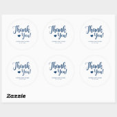 Sticker Rond Simple Baby Shower Remerciements Marine (Feuille)