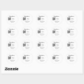 Sticker Rond Simple baby shower site web code-barres QR ajouter (Feuille)