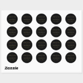 Sticker Rond Simple Black Gold Modern Script Mariage (Feuille)