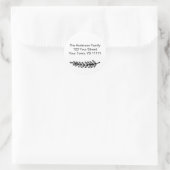 Sticker Rond Simple Black White Pine Adresse (Sac)