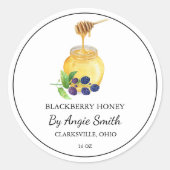 Sticker Rond Simple Blackberry Infused Honey Label (Devant)