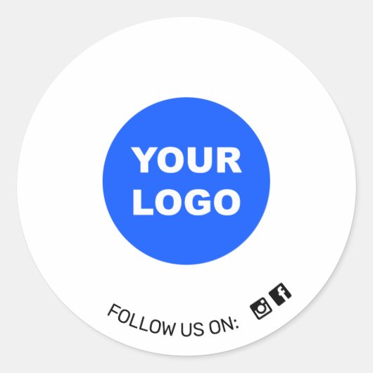 Sticker Rond Simple Blanc Ajouter Votre Logo Social Media Icon (Devant)