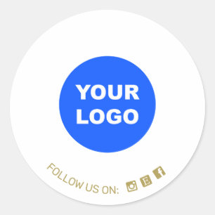 Sticker Rond Simple Blanc Ajouter Votre Logo Social Media Icon