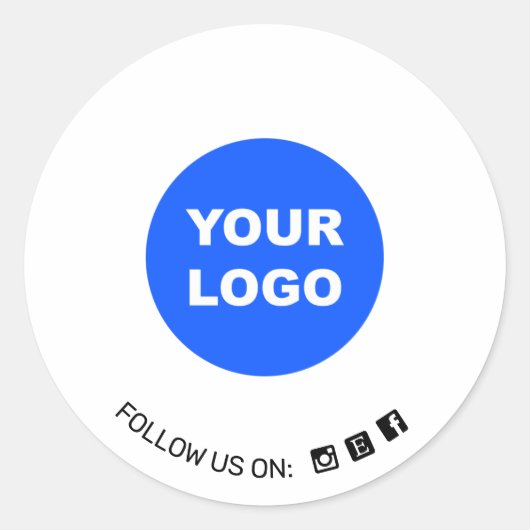 Sticker Rond Simple Blanc Ajouter Votre Logo Social Media Icon (Devant)