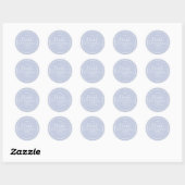 Sticker Rond Simple Blue Bird Calligraphy Aquarelle Script (Feuille)