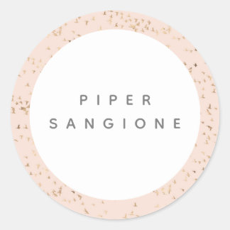 Sticker Rond Simple Blush Pink et Gold Professional Peach