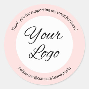 Sticker Rond Simple Blush Pink Personnalisé Ajouter un logo d'e