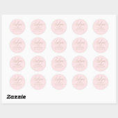 Sticker Rond Simple Blush Rose & Faux Gold Wedding Favoriser (Feuille)