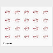 Sticker Rond Simple Business Joyeux Noël Calligraphie Script (Feuille)