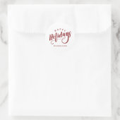 Sticker Rond Simple Business Joyeux Noël Calligraphie Script (Sac)