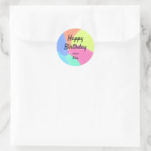 Sticker Rond simple calligraphie minimum heureux anniversaire p (Sac)