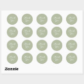Sticker Rond Simple calligraphie Sage Green Flat Carte de remer (Feuille)