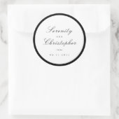 Sticker Rond Simple calligraphie script mariage simple faveurs (Sac)