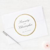 Sticker Rond Simple calligraphie script mariage simple faveurs (Enveloppe)