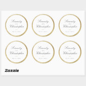 Sticker Rond Simple calligraphie script mariage simple faveurs (Feuille)