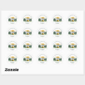 Sticker Rond Simple Camping Week-end Bachelorette Party (Feuille)