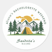 Sticker Rond Simple Camping Week-end Bachelorette Party (Devant)