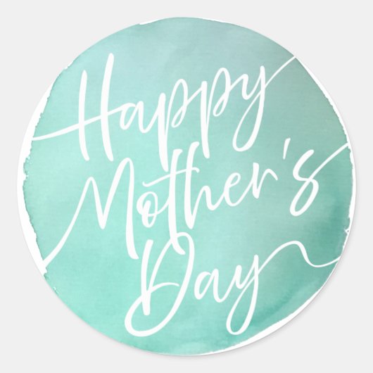 Sticker Rond Simple cercle aquarelle écriture Fête des Mères (Devant)